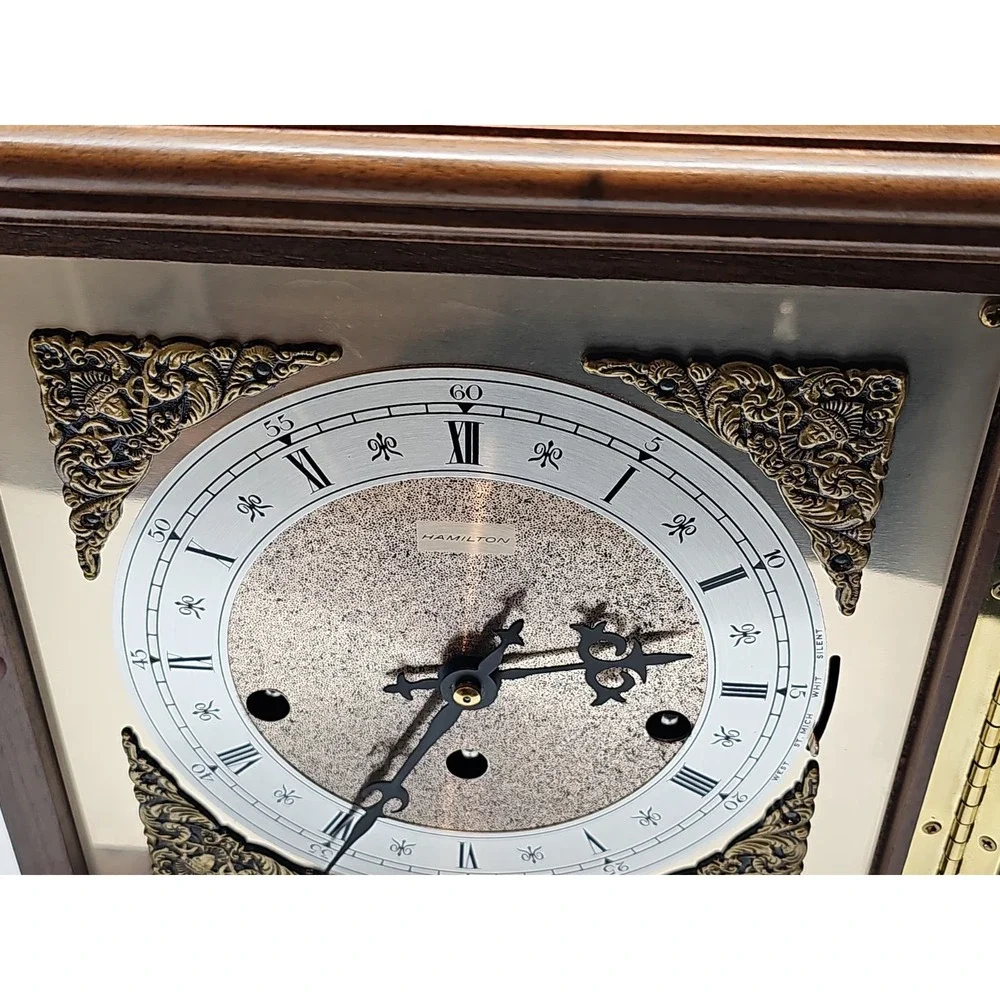 Hamilton Franz Hermle 1050-020 Wooden Bracket Mantel Clock 16
